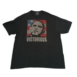 Barack Obama 2012 Black T Shirt Mens 2XL Jewel Sequence Campaign Selebs 2 Sided